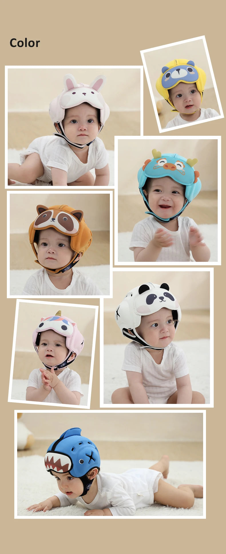 Safe Anti-Shock Baby Helmet Toddler Head Protector Headgear for Infant Learn Crawl, Walk Prevent Injury from Bump Fall