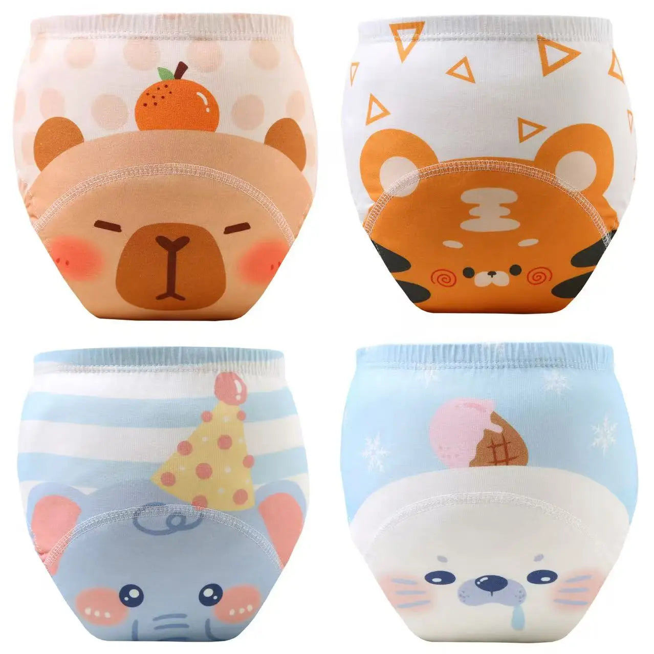 4pcs Baby Cartoon Economic Cotton Underwear Girls Boy Learning Pant Washable Reusable Toddler Potty Training Pants for Children