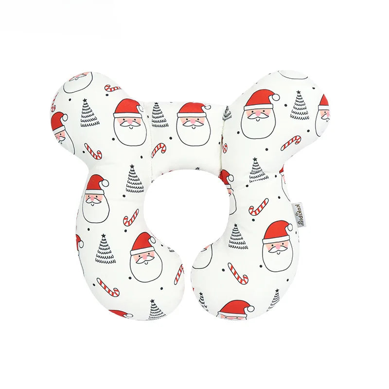 New cartoon children's U-shaped pillow, cotton soft baby pillow, travel car children's pillow, multi-functional stroller pillow