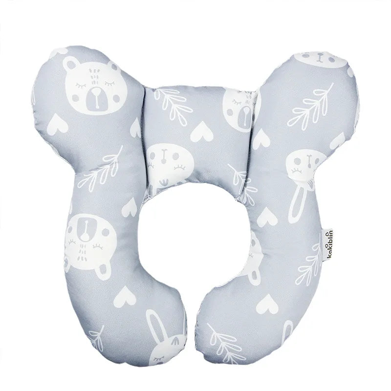 New cartoon children's U-shaped pillow, cotton soft baby pillow, travel car children's pillow, multi-functional stroller pillow