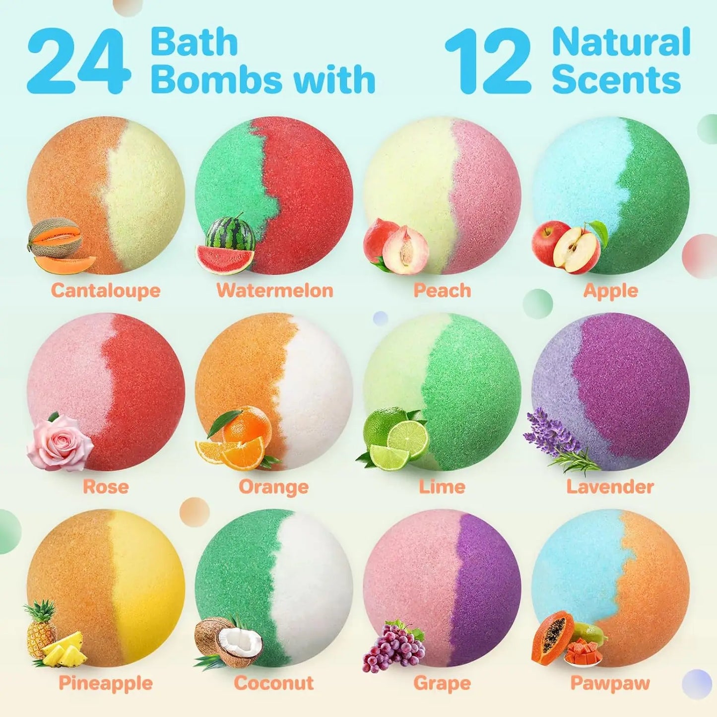 Kids Bath Bombs with Glow Toys Inside - 24 Pack Easter Gifts for Boys and Girls, Organic Bubble Bath Fizzies