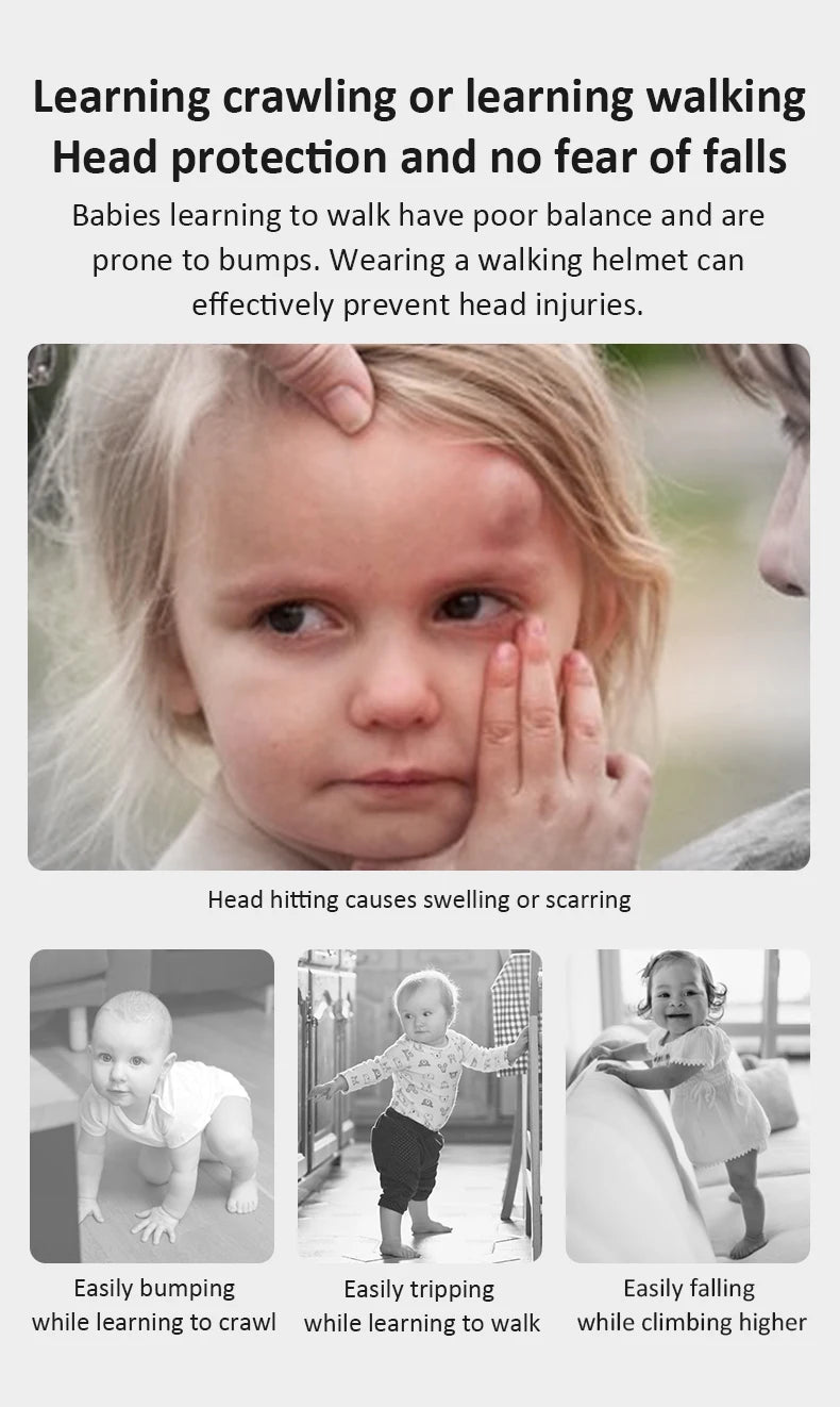 Safe Anti-Shock Baby Helmet Toddler Head Protector Headgear for Infant Learn Crawl, Walk Prevent Injury from Bump Fall