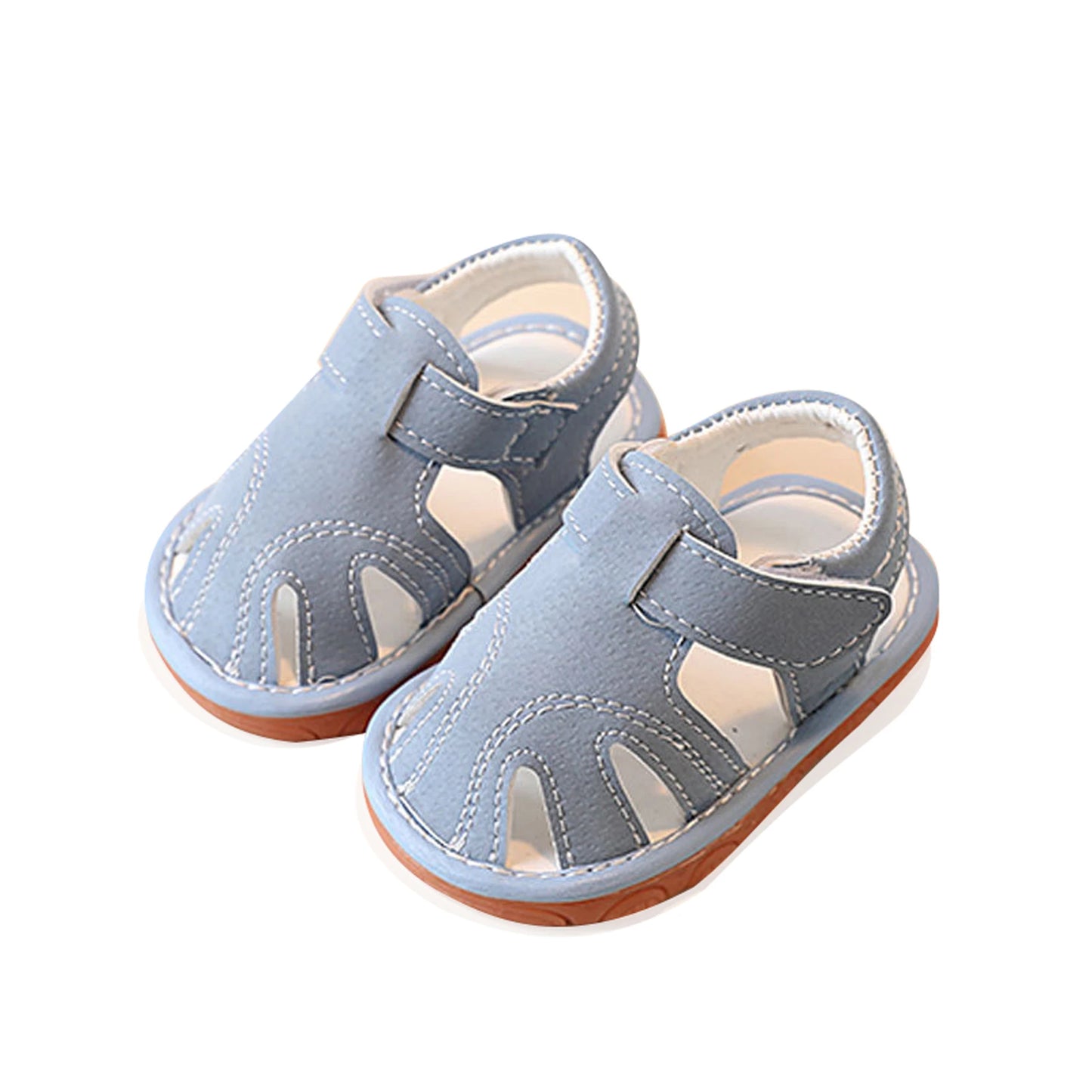 Adorable Toddler Squeaky Sandals with Non-Slip Soles Lightweight Baby First Walking Shoes for Boys and Girls in Summer