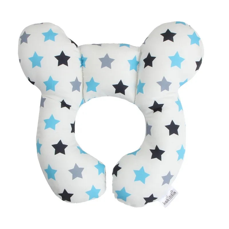New cartoon children's U-shaped pillow, cotton soft baby pillow, travel car children's pillow, multi-functional stroller pillow
