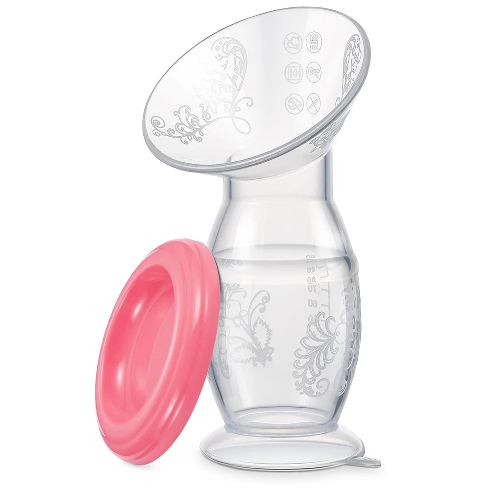 Manual Breast Pump Food Grade & Silicone Pump with Milk Collection One Size Fits All High Temperature Resistant No Leak Design