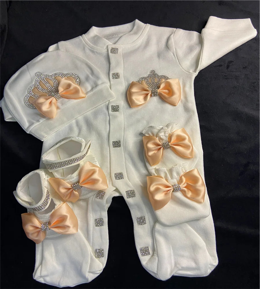 Newborn Baby Boy Outfits Set Kids Clothing Real Cotton Infant Care Products Body Suit Shirt Pants Hat 5 Pieces Origin Turkey