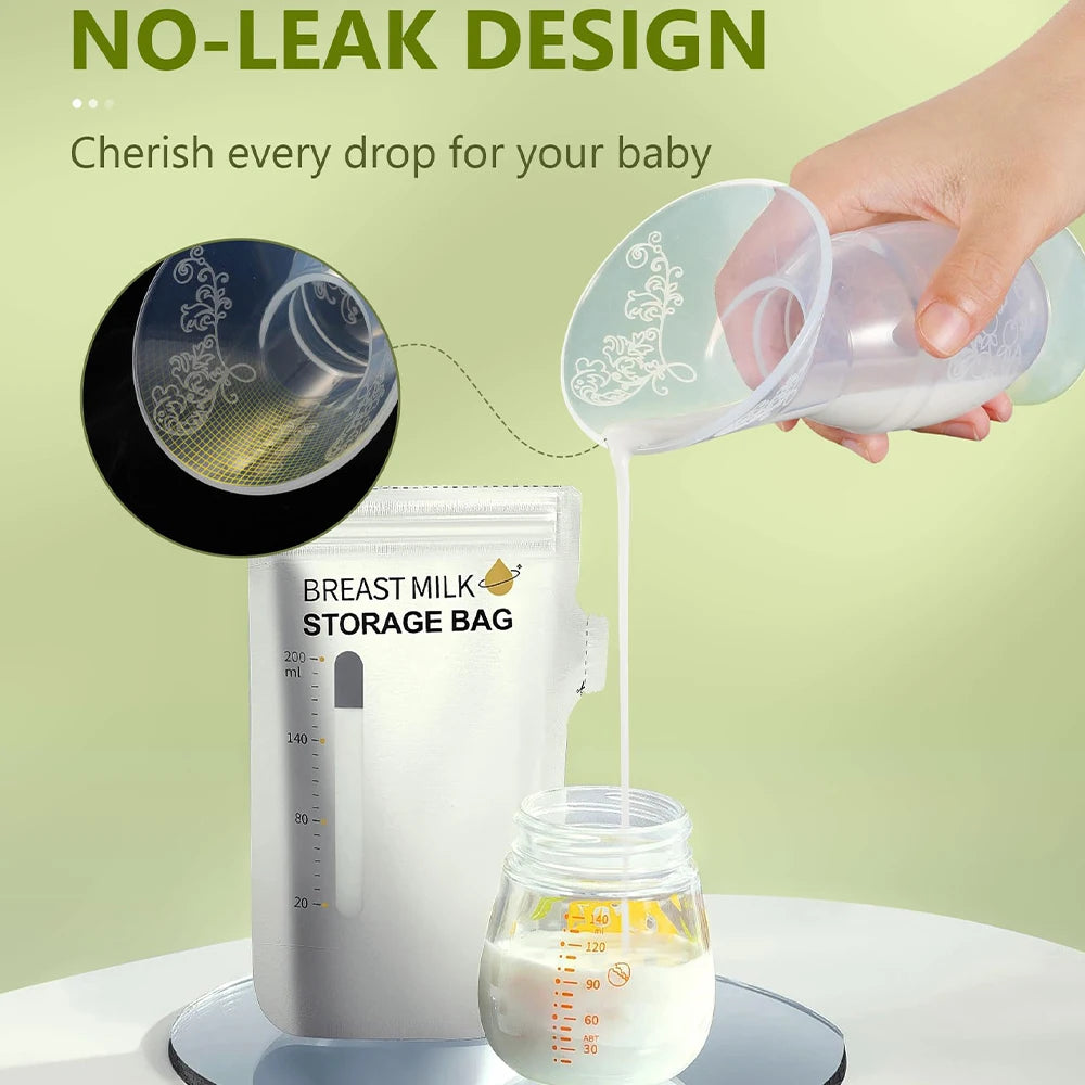 Manual Breast Pump Food Grade & Silicone Pump with Milk Collection One Size Fits All High Temperature Resistant No Leak Design