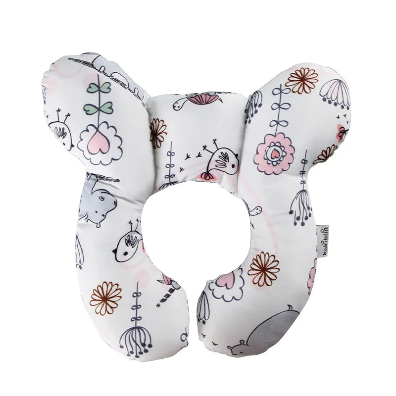 New cartoon children's U-shaped pillow, cotton soft baby pillow, travel car children's pillow, multi-functional stroller pillow