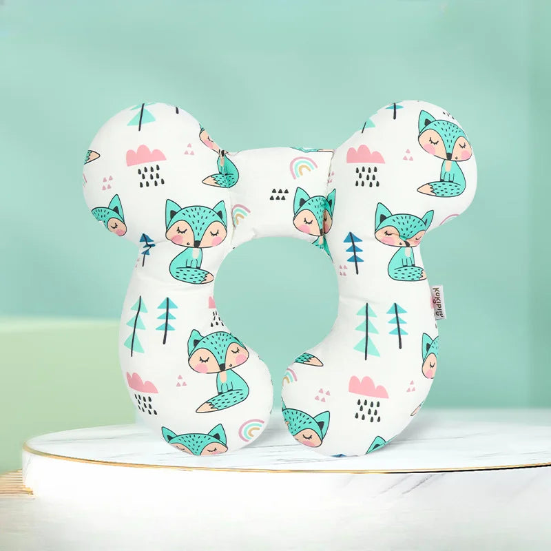 New cartoon children's U-shaped pillow, cotton soft baby pillow, travel car children's pillow, multi-functional stroller pillow