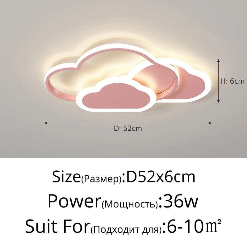 Modern LED Chandelier Light Hanging Lamp For Ceiling Child Bedroom Dining Living Room White Cloud Home Decoration