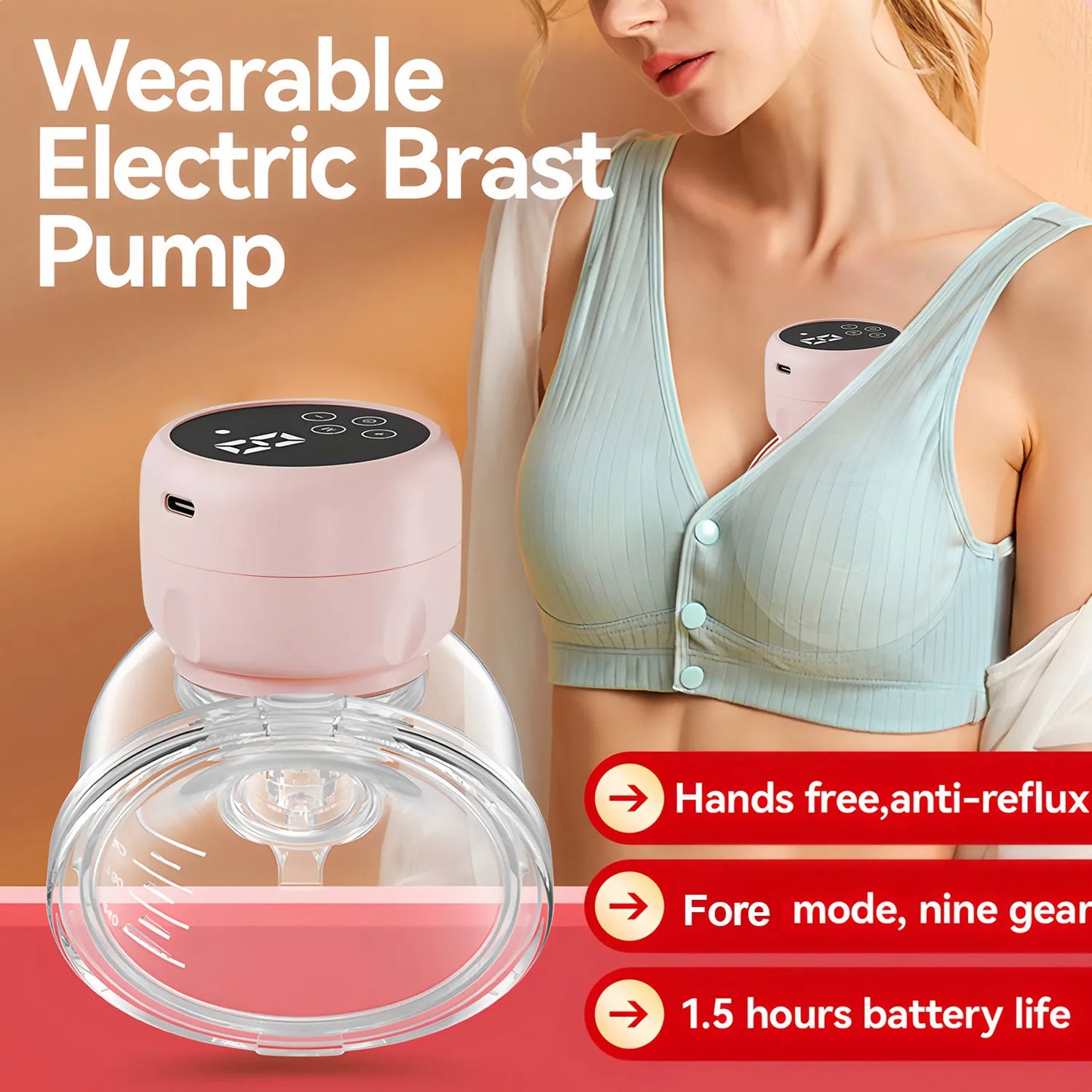 USB Wearable Breast Pump Breast Milk Milking Baby Supplies Breast Pump Electric Automatic Breast Pump