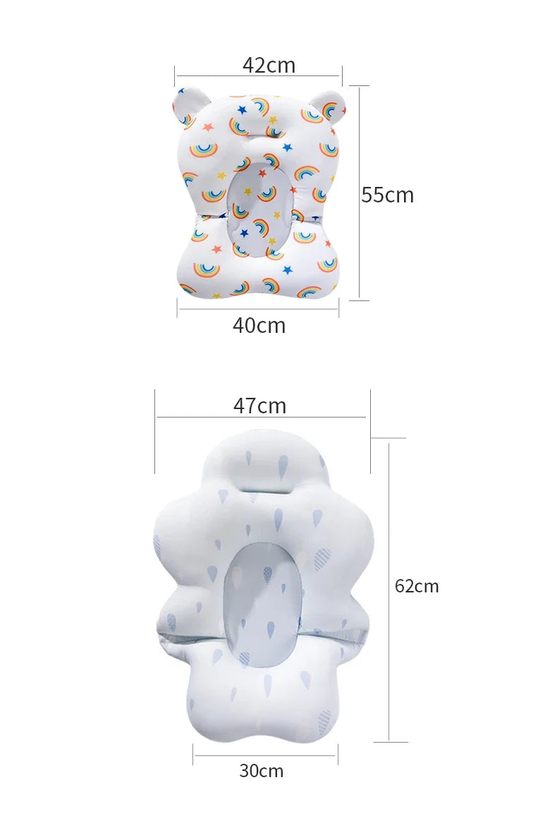 Baby Bath Seat Support Mat Foldable Baby Bath Tub Pad Chair Newborn Bathtub Pillow Infant Anti-Slip Soft Comfort Body Cushion