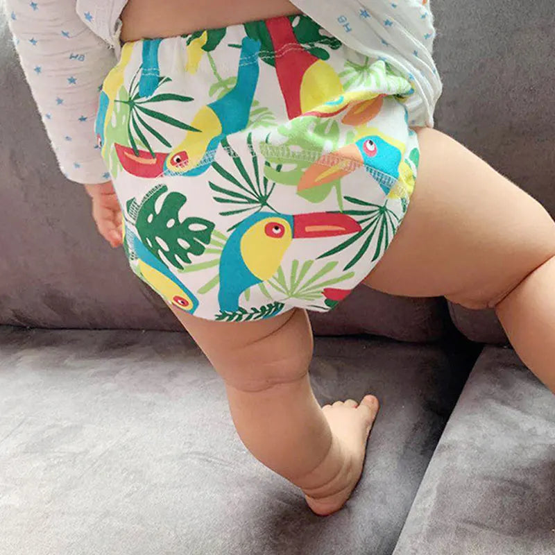 8pcs/6pcs Washable Baby Potty Training Pants Reusable Toilet Trainer Panty Reusable Cloth Diaper Nappy Changing Underwear Briefs