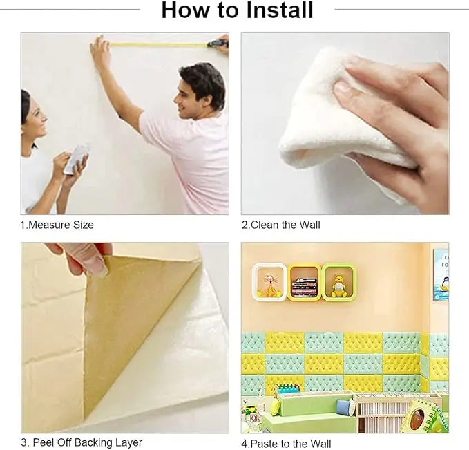 Thickened self-adhesive 3D wall sticker wallpaper  anti-collision wall pad children's bedroom living room soft foam pad