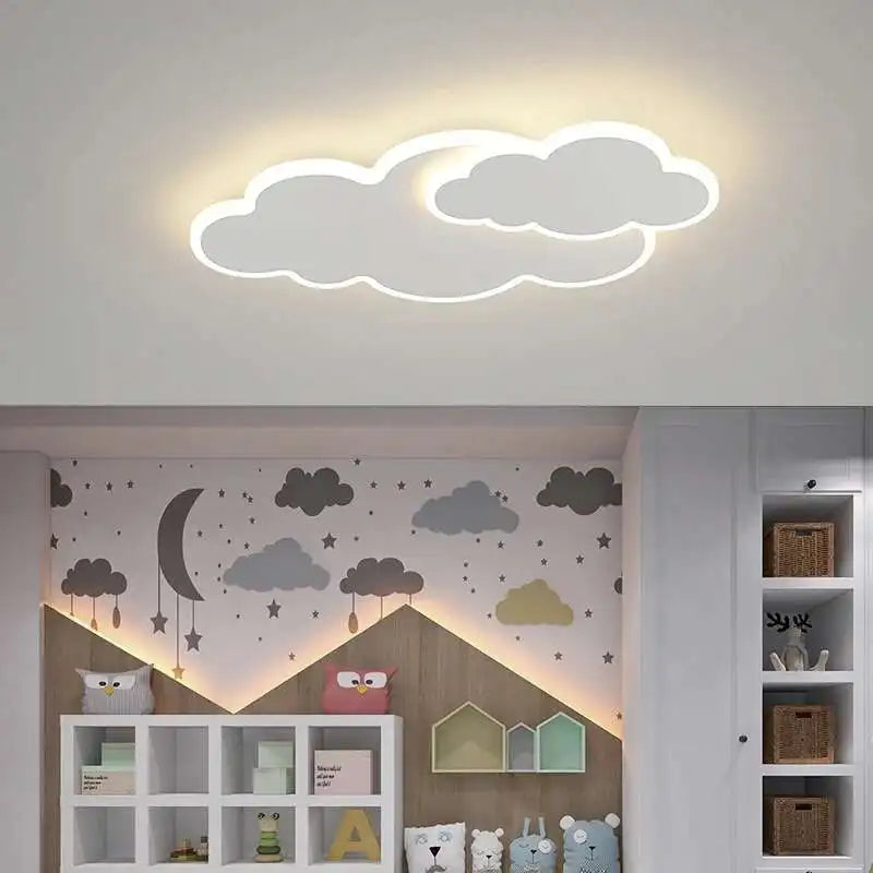 Modern LED Chandelier Light Hanging Lamp For Ceiling Child Bedroom Dining Living Room White Cloud Home Decoration