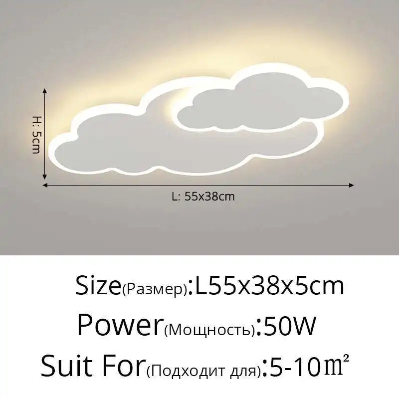 Modern LED Chandelier Light Hanging Lamp For Ceiling Child Bedroom Dining Living Room White Cloud Home Decoration