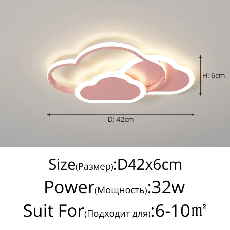 Modern LED Chandelier Light Hanging Lamp For Ceiling Child Bedroom Dining Living Room White Cloud Home Decoration