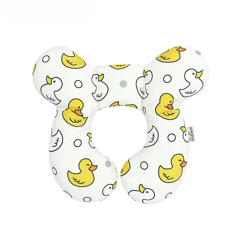 New cartoon children's U-shaped pillow, cotton soft baby pillow, travel car children's pillow, multi-functional stroller pillow