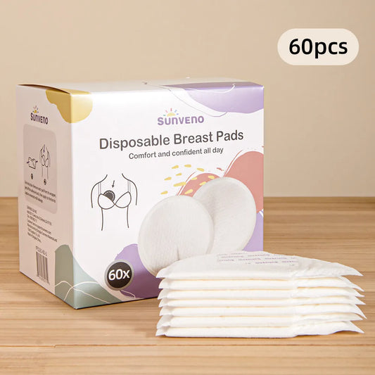 SUNVENO 60/100pcs Disposable Nursing Pads,Breast Pads for Breastfeeding,Thin,Absorbent,Breastfeeding Essentials