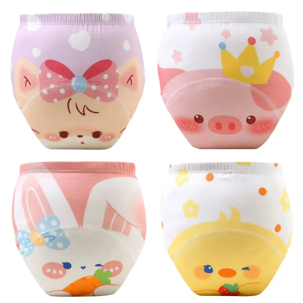 4pcs Baby Cartoon Economic Cotton Underwear Girls Boy Learning Pant Washable Reusable Toddler Potty Training Pants for Children