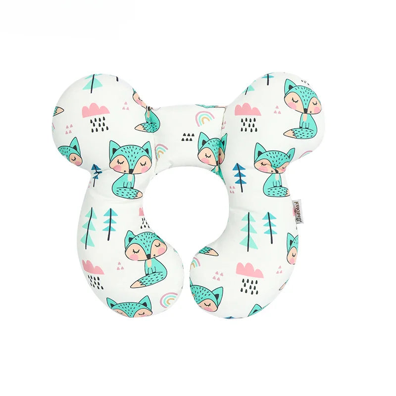 New cartoon children's U-shaped pillow, cotton soft baby pillow, travel car children's pillow, multi-functional stroller pillow