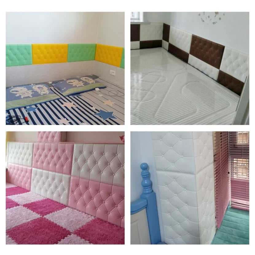 Thickened self-adhesive 3D wall sticker wallpaper  anti-collision wall pad children's bedroom living room soft foam pad