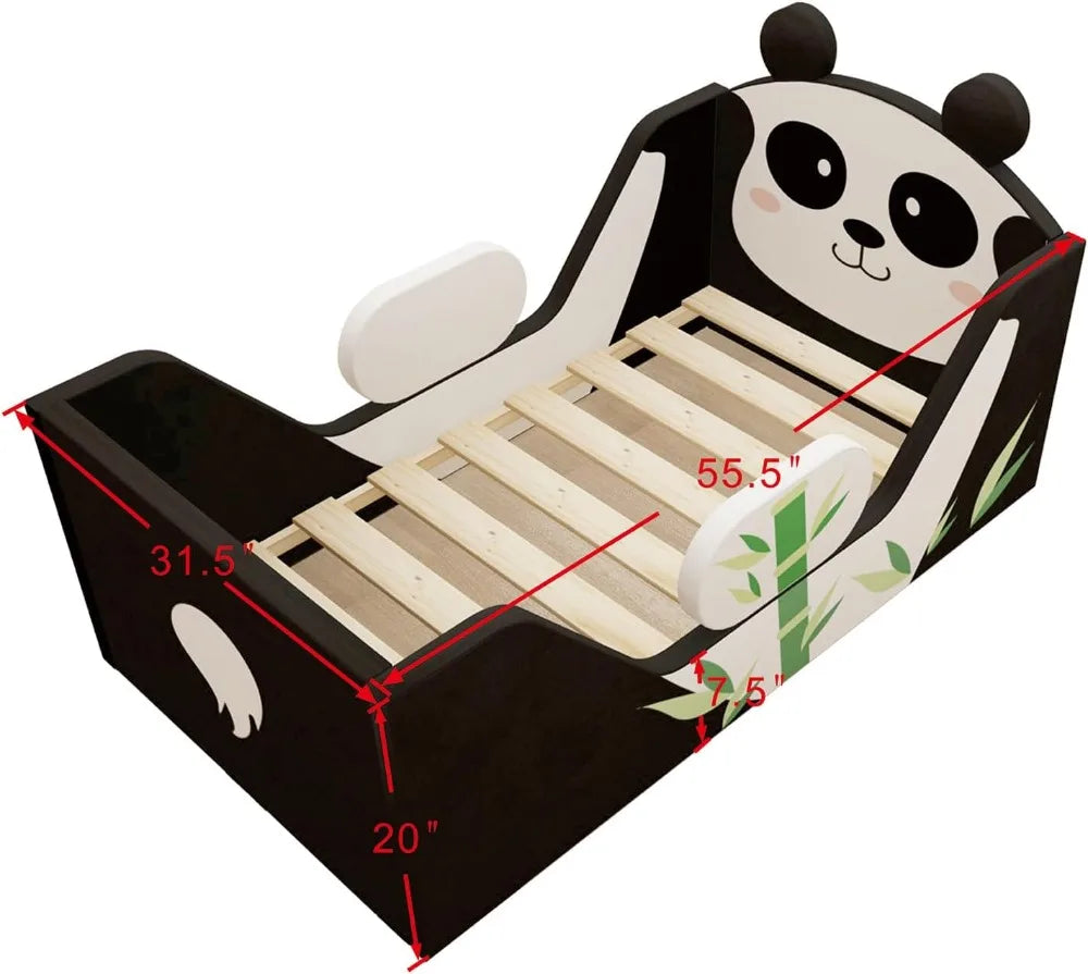Toddler Bed with Safety Board, Standard Crib Size, Foam-Filled for Kids 2-7 Years