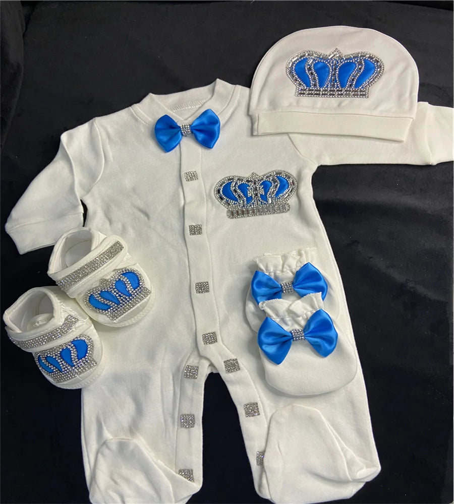 Newborn Baby Boy Outfits Set Kids Clothing Real Cotton Infant Care Products Body Suit Shirt Pants Hat 5 Pieces Origin Turkey