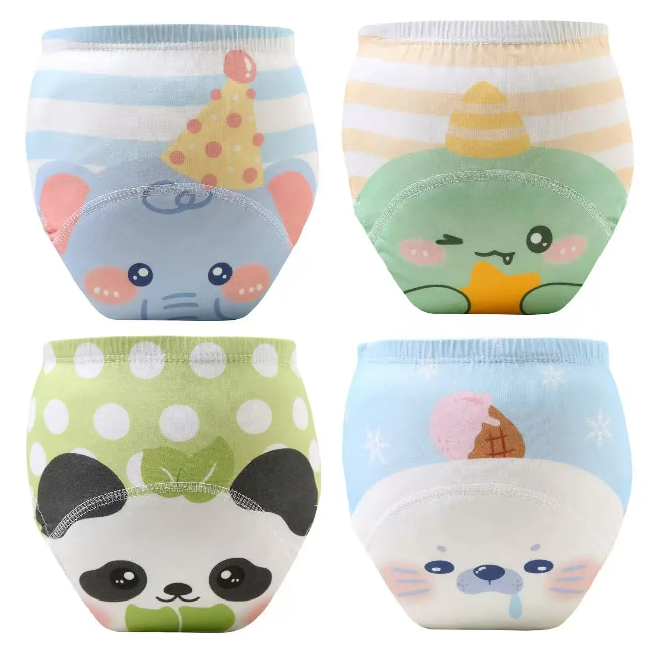 4pcs Baby Cartoon Economic Cotton Underwear Girls Boy Learning Pant Washable Reusable Toddler Potty Training Pants for Children