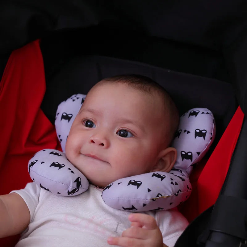 New cartoon children's U-shaped pillow, cotton soft baby pillow, travel car children's pillow, multi-functional stroller pillow