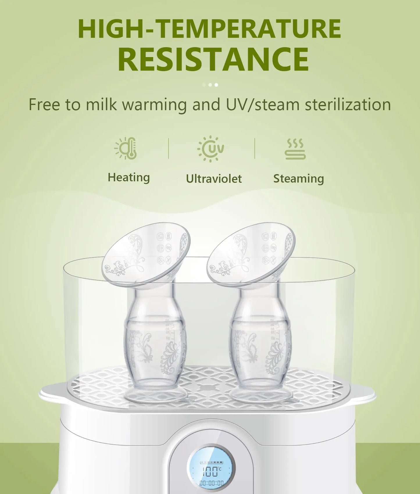 Manual Breast Pump Food Grade & Silicone Pump with Milk Collection One Size Fits All High Temperature Resistant No Leak Design