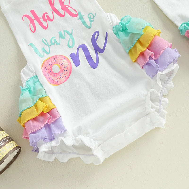 Toddler Girls Summer Outfit Sleeveless Floral Print Romper with Matching Headband and Ruffle Leggings Set