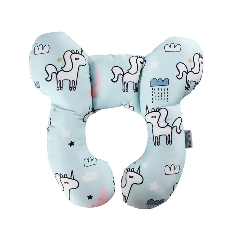 New cartoon children's U-shaped pillow, cotton soft baby pillow, travel car children's pillow, multi-functional stroller pillow