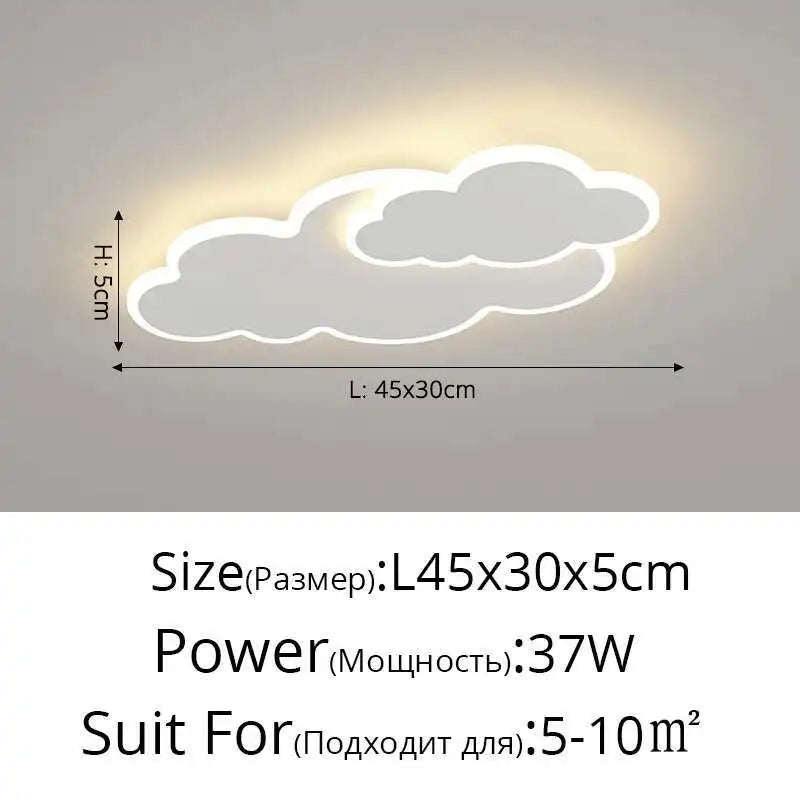 Modern LED Chandelier Light Hanging Lamp For Ceiling Child Bedroom Dining Living Room White Cloud Home Decoration