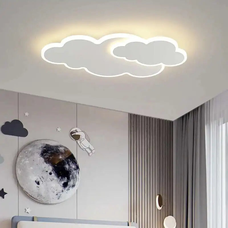 Modern LED Chandelier Light Hanging Lamp For Ceiling Child Bedroom Dining Living Room White Cloud Home Decoration