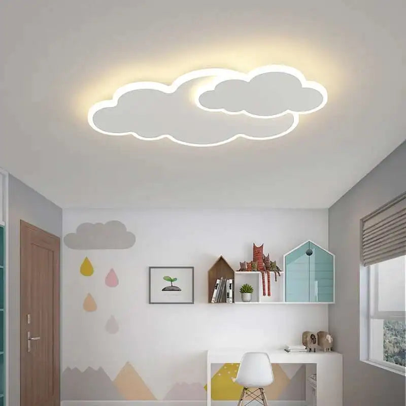 Modern LED Chandelier Light Hanging Lamp For Ceiling Child Bedroom Dining Living Room White Cloud Home Decoration
