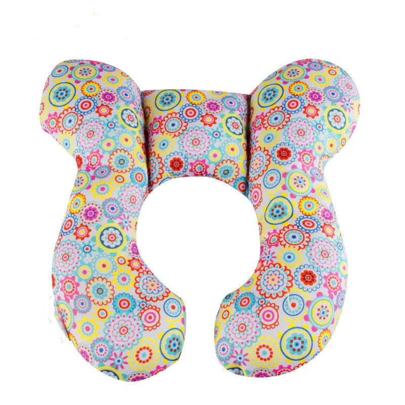 New cartoon children's U-shaped pillow, cotton soft baby pillow, travel car children's pillow, multi-functional stroller pillow