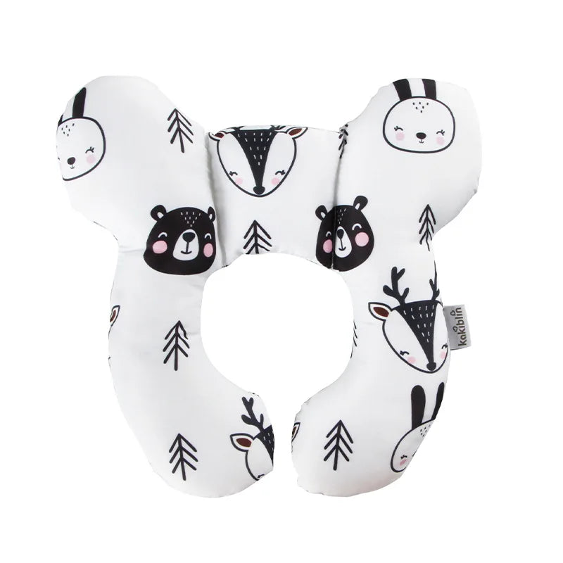 New cartoon children's U-shaped pillow, cotton soft baby pillow, travel car children's pillow, multi-functional stroller pillow