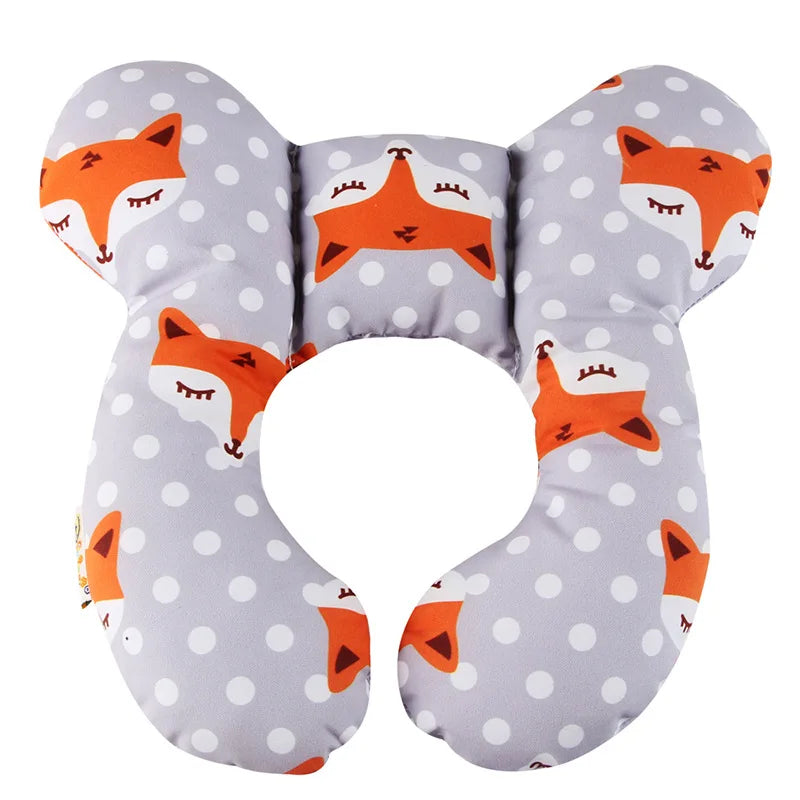 New cartoon children's U-shaped pillow, cotton soft baby pillow, travel car children's pillow, multi-functional stroller pillow