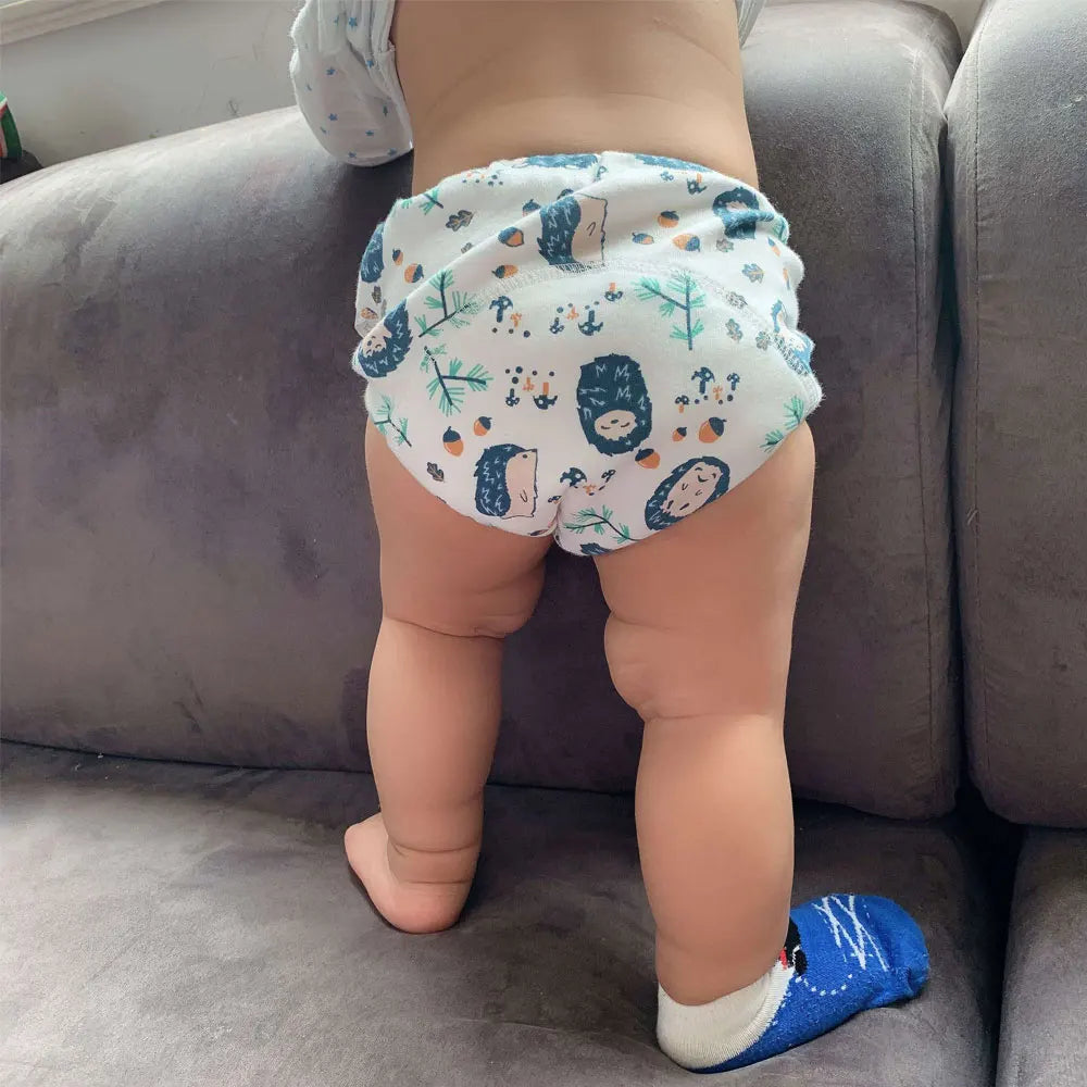 8pcs/6pcs Washable Baby Potty Training Pants Reusable Toilet Trainer Panty Reusable Cloth Diaper Nappy Changing Underwear Briefs