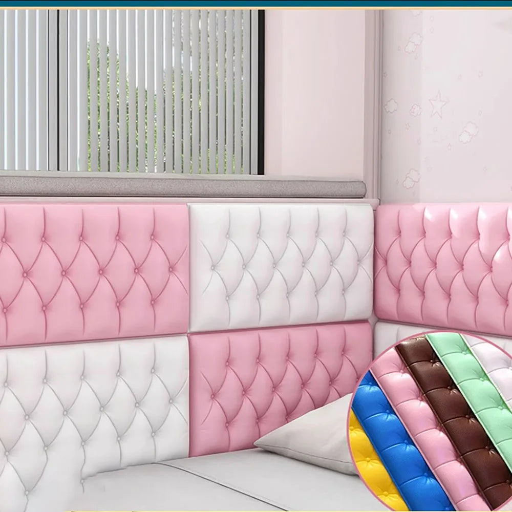 Thickened self-adhesive 3D wall sticker wallpaper  anti-collision wall pad children's bedroom living room soft foam pad