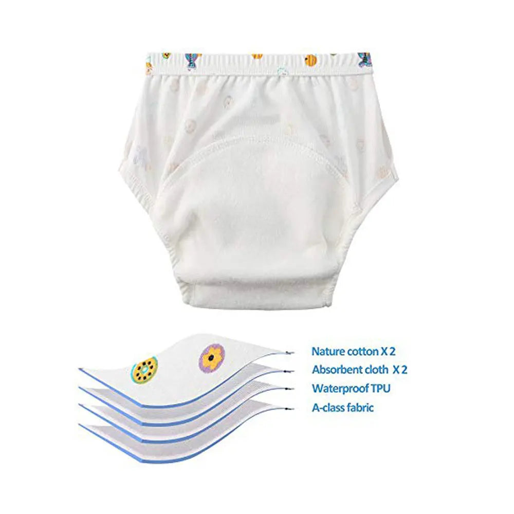 8pcs/6pcs Washable Baby Potty Training Pants Reusable Toilet Trainer Panty Reusable Cloth Diaper Nappy Changing Underwear Briefs