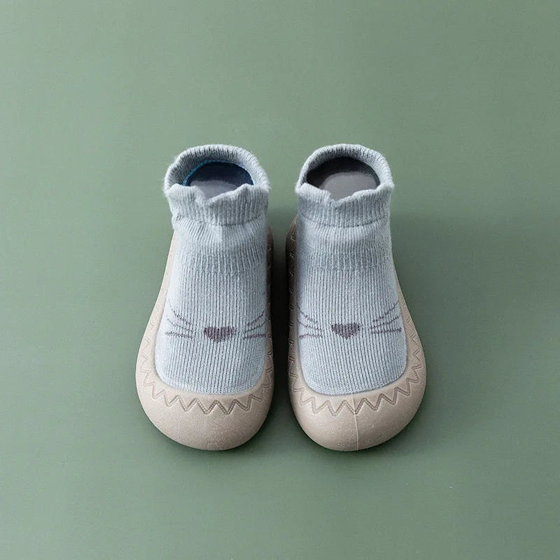 Baby Sock Shoes Infant First Walkers Toddler Non-Slip Breathable Slippers with Soft Rubber Sole Indoor Outdoor Slip on Sneakers
