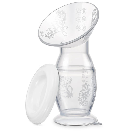 Manual Breast Pump Food Grade & Silicone Pump with Milk Collection One Size Fits All High Temperature Resistant No Leak Design