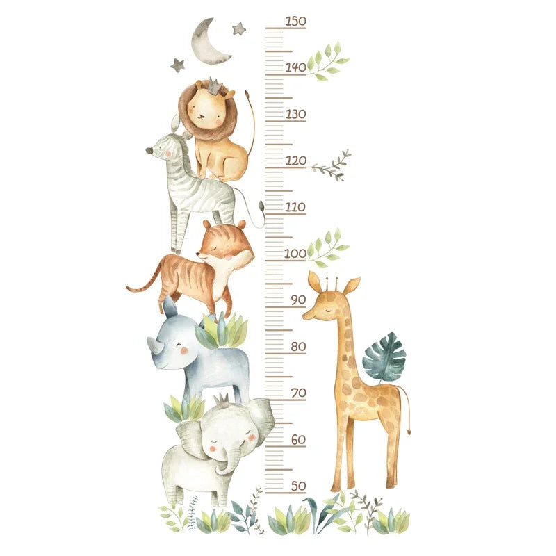 Self adhesive height wall sticker Giraffe Animal Kids Height Growth Chart Wall Sticker Kid's Bedroom Self Adhesive Wallpaper