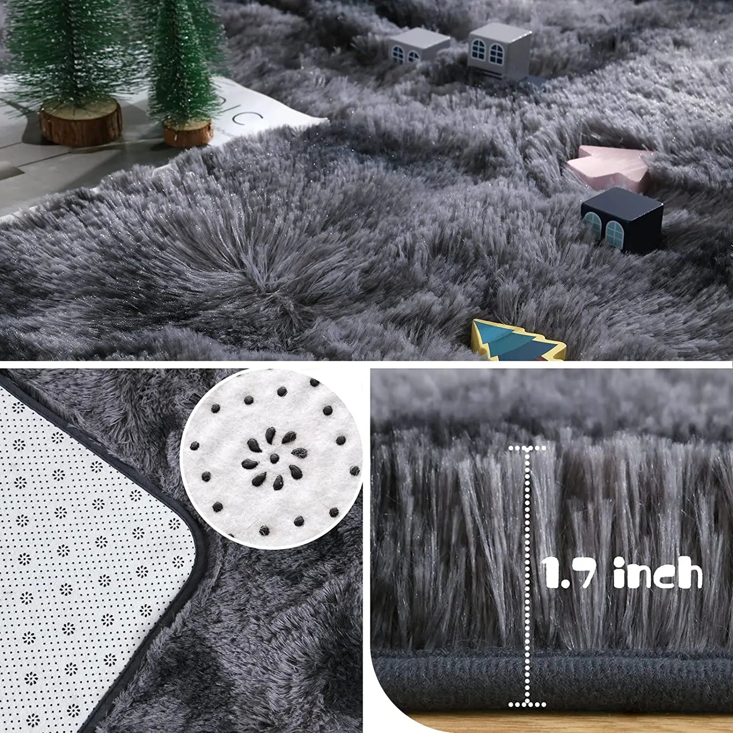 Plush Tie-Dye Carpet Living Room/Home Decor Children's Bedroom Fluffy Carpet Non-Slip Blanket Bedside Design Room Play Mat