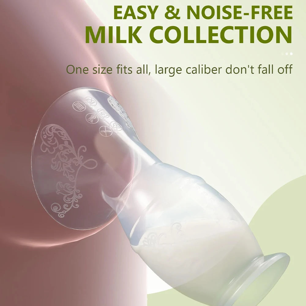 Manual Breast Pump Food Grade & Silicone Pump with Milk Collection One Size Fits All High Temperature Resistant No Leak Design