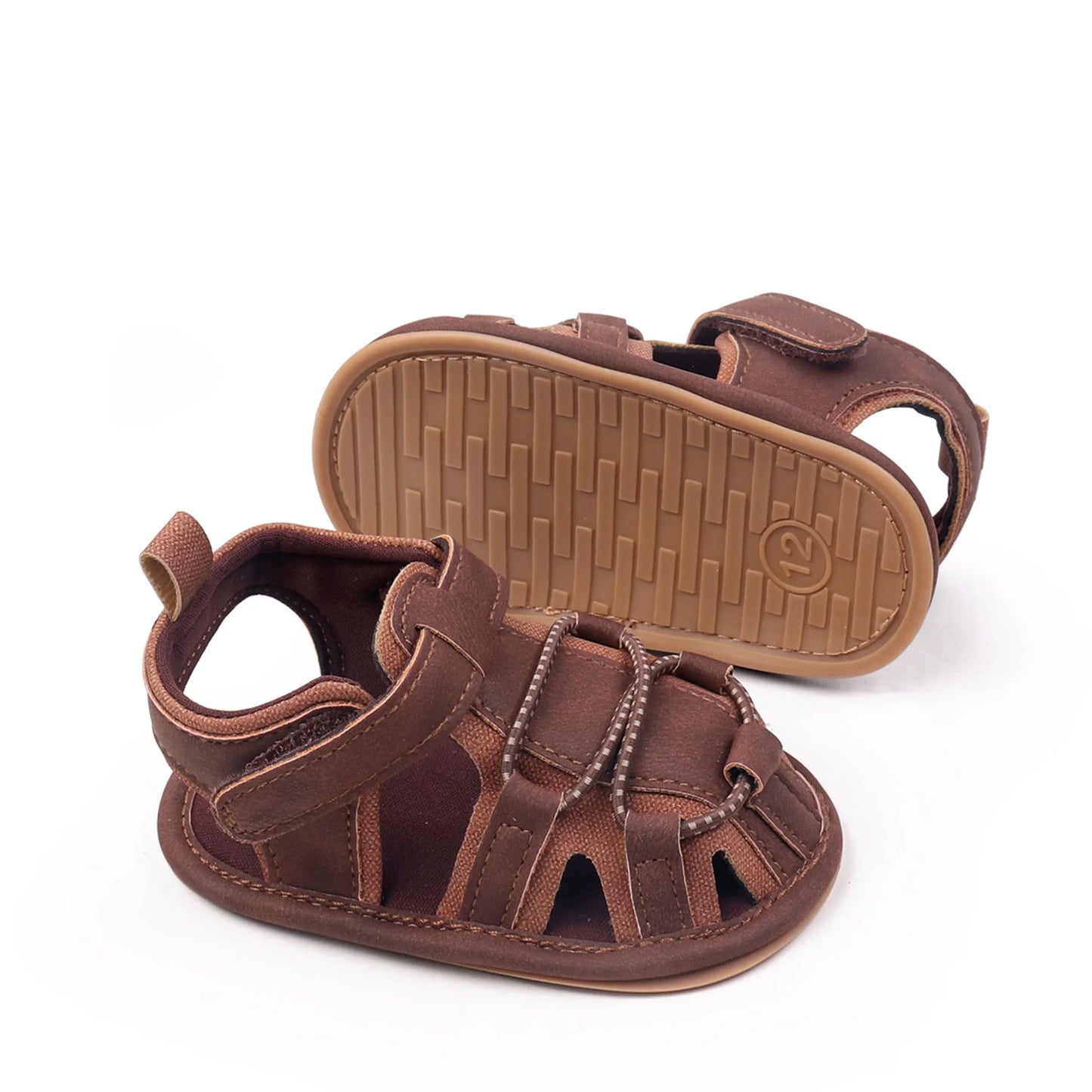 Infant Boys Girls Lightweight Sandals Breathable First Walker Shoes with Adjustable Hook and Loop Closure Soft Baby Shoes for