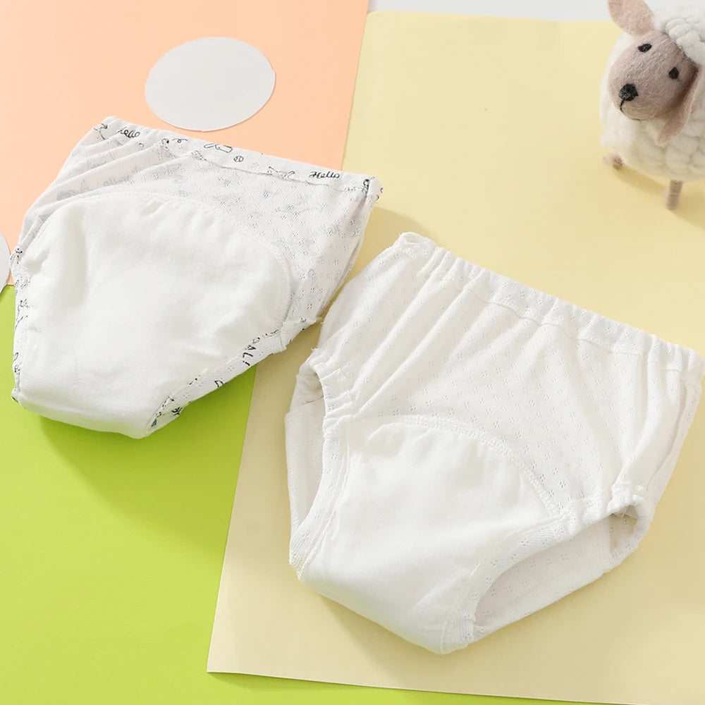 8pcs/6pcs Washable Baby Potty Training Pants Reusable Toilet Trainer Panty Reusable Cloth Diaper Nappy Changing Underwear Briefs