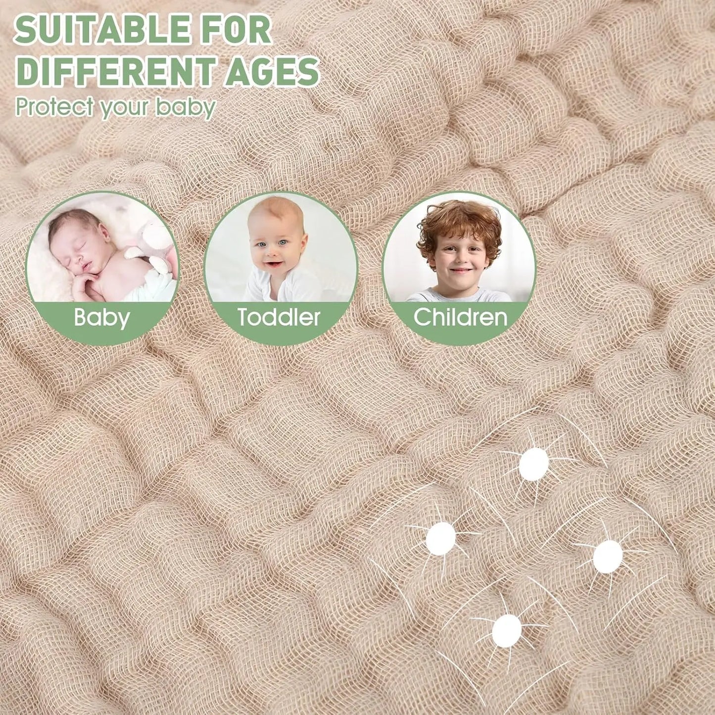 2 Pack Hooded Cotton Baby Towels, 32x32 Inches, Ultra-Soft & Breathable for Bath Time